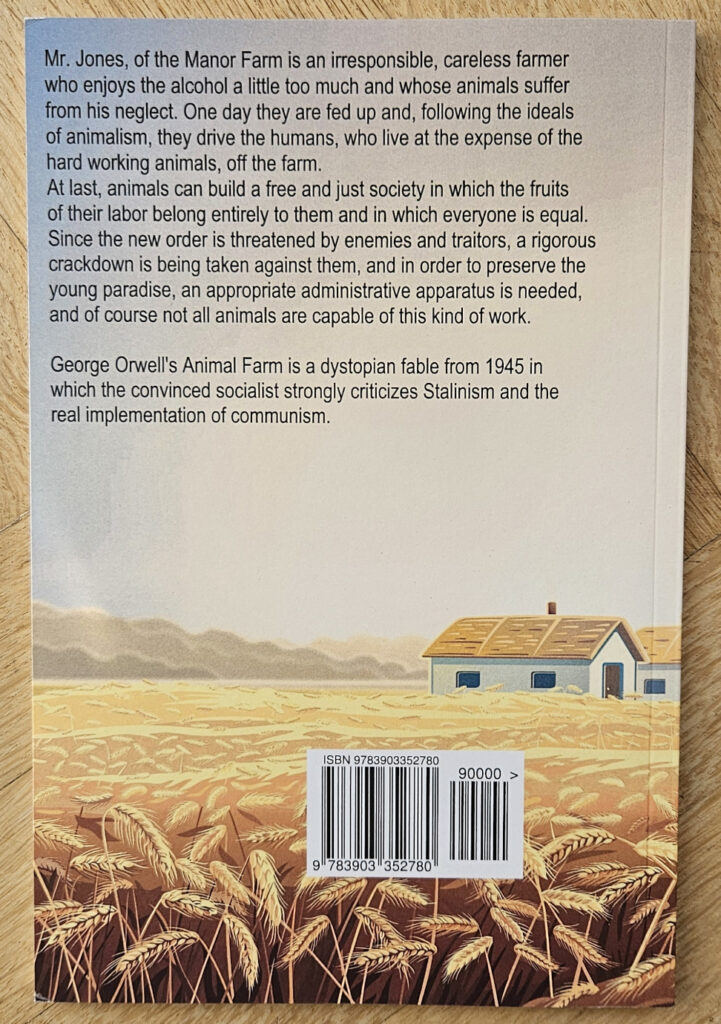 george orwell animal farm back cover